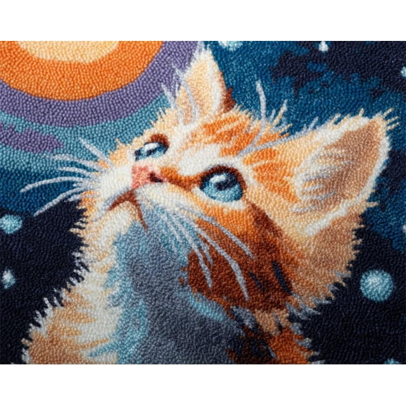 Latch Hook Rug Kit For Adults Cute Animal Cats Diy Craft Rug Making Kit Set Tapestry Cushion Knitting Patterns Printed Mesh Mat Canvas Wool Yarn Fabric Decorations Home Gift