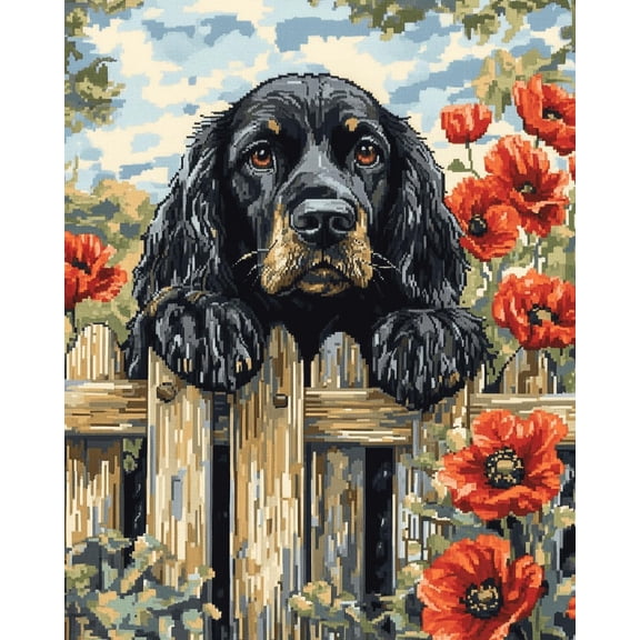 Latch Hook Rug Kit For Adults Dogs Lying On The Fence Diy Craft Rug Making Kit Set Tapestry Cushion Knitting Patterns Printed Mesh Mat Canvas Wool Yarn Fabric Decorations Home Gift