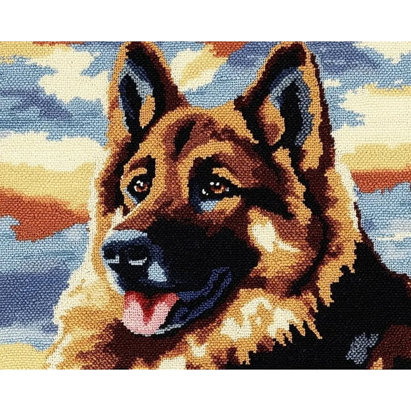 Latch Hook Rug Kit For Adults German Shepherd Diy Craft Rug Making Kit Set Tapestry Cushion Knitting Patterns Printed Mesh Mat Canvas Wool Yarn Fabric Decorations Home Gift
