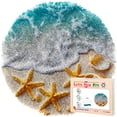 thumbnail image 1 of Latch Hook Rug Kit Beach Starfish and Shells Stamped Handmade Round Shape Carpet Crochet Yarn Craft DIY Hook and Latch Door Mat Tapestry for Christmas Home Floor Decor 50x50cm(5), 1 of 7