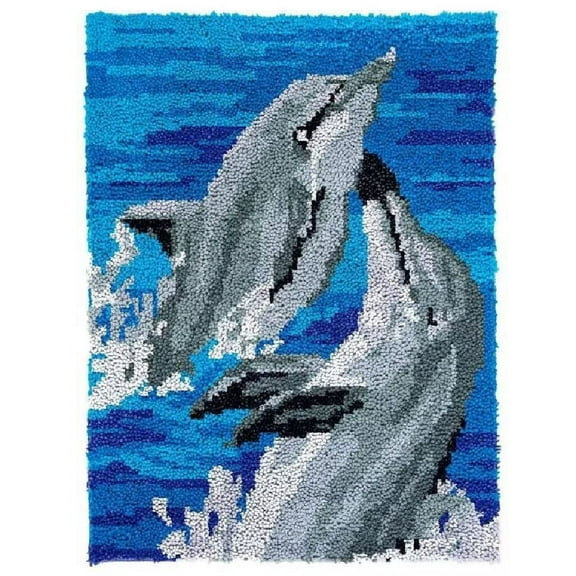 Latch Hook Rug Kit,Bird Cartoon Pattern DIY Latch Hook Rug Making Kit for Adults Kids, Cross Stitch Kit Carpet Making Cushion Needlework for Beginners