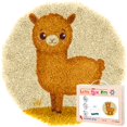 thumbnail image 1 of Latch Hook Rug Kit A Cartoon Cute Brown Alpaca Stamped Handmade Round Shape Carpet Crochet Yarn Craft DIY Hook and Latch Door Mat Tapestry for Home Floor Decor 50x50cm(3), 1 of 7