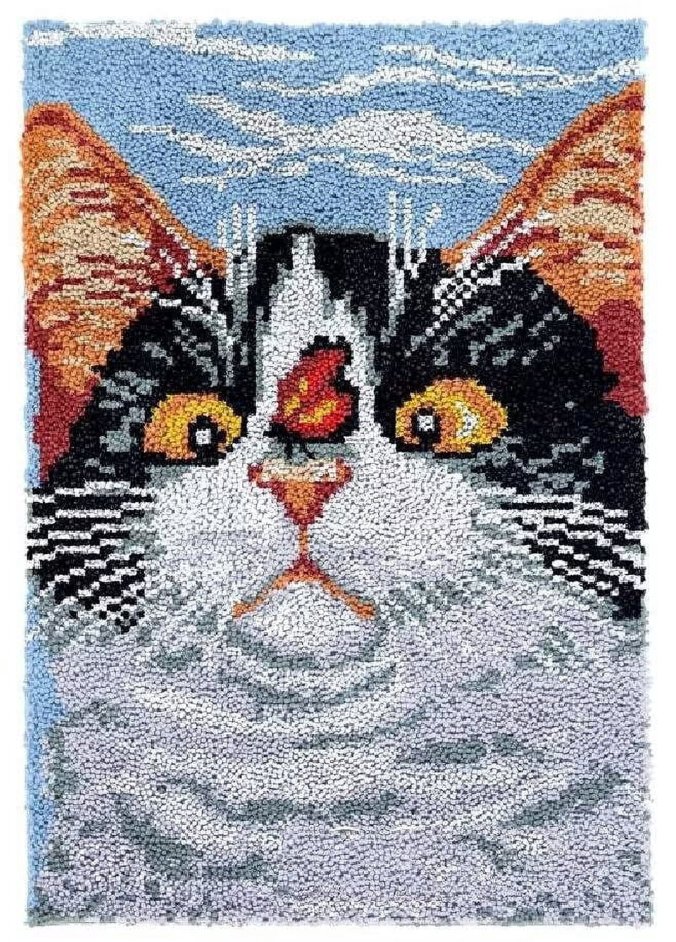 Let Hook Rug Kit Latch Hook Rug Kit DIY Crochet Yarn Kits Hooking Rug for Adults and ...
