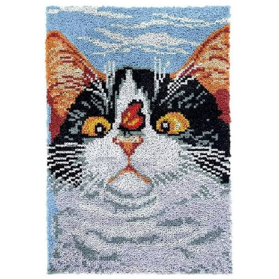 Latch Hook Rug Kit DIY Crochet Yarn Kits Hooking Rug for Adults and Kids