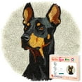 thumbnail image 1 of Latch Hook Rug Kit Doberman Pinscher Dog Stamped Handmade Round Shape Carpet Crochet Yarn Craft DIY Hook and Latch Door Mat Tapestry for Christmas Home Floor Decor 50x50cm(2), 1 of 7
