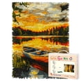 thumbnail image 1 of Latch Hook Rug Kit Little Boat Sunset Scene Pre-printed Handmade Carpet Crochet Yarn Craft DIY Hook and Latch Door Mat Tapestry for Home Floor Decoration 52x38cm-1, 1 of 8