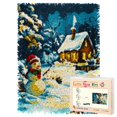 thumbnail image 1 of Latch Hook Rug Kit Snowy Scene with Snowman Bird House Pre-printed Handmade Carpet Crochet Yarn Craft DIY Hook and Latch Door Mat Tapestry for Home Floor Decoration 52x38cm-1, 1 of 8