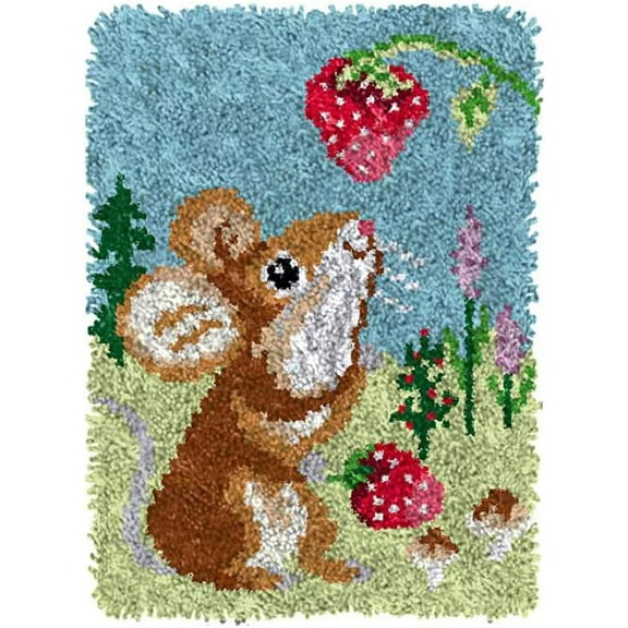 Latch Hook Rug Kit, Sunflower Pattern Printed Canvas DIY Rug Latch Hook Kits for Adults Beginners, Embroidery Decoration 19.7 * 15.0 inches
