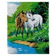 thumbnail image 1 of Latch Hook Rug Kits for Adults,Rug Making Latch Hooking Kit Two Horses at Lake latch hook cushion kits,Needlework Cushion Cover Hand Craft Crochet for Great Family, 1 of 8