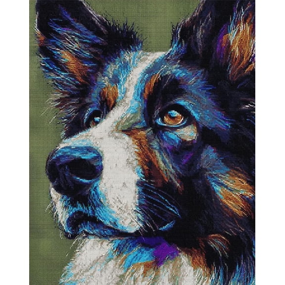 Latch Hook Rug Kits Border Collie Colorful Printed Crochet Yarn Diy Hooking Latch Kit Carpet Rug Cover Mat For Cushion Floor Decor