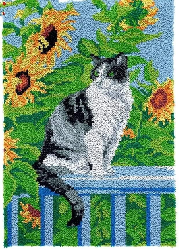 Let Hook Rug Kit Latch Hook Rug Kits, DIY Latch Hook Rug, Home Carpet Rug Making Canvas ...