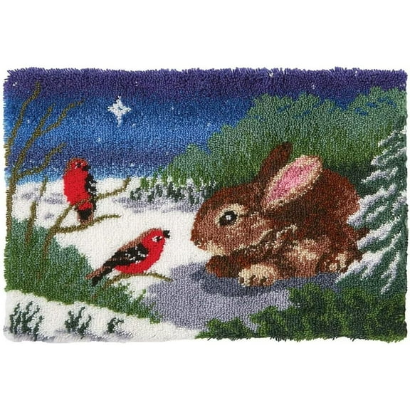Latch Hook Rug Kits, DIY Latch Hook Rug, Home Carpet Rug Making Canvas Kits, DIY Crochet Kits Embroidery Kits Needlework Crafts for Home Decor, Latch Hook Kits for Beginners Kids Adults, 60 X 40 cm