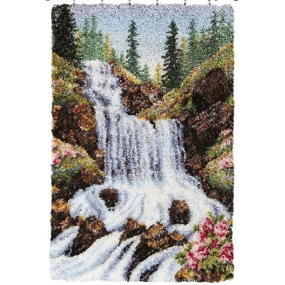 Latch Hook Rug Kits, DIY Latch Hook Rug, Home Carpet Rug Making Canvas Kits, DIY Crochet Kits Embroidery Kits Needlework Crafts for Home Decor, Latch Hook Kits for Beginners Kids Adults, 60 X 40 cm