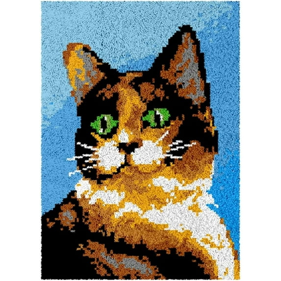 Latch Hook Rug Kits, DIY Latch Hook Rug, Home Carpet Rug Making Canvas Kits, DIY Crochet Kits Embroidery Kits Needlework Crafts for Home Decor, Latch Hook Kits for Beginners Kids Adults, 50 X 38 cm