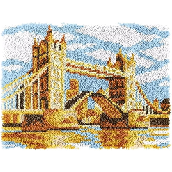 London Tower Bridge Latch Hook Rug DIY Craft Kit , 60 X 40 cm