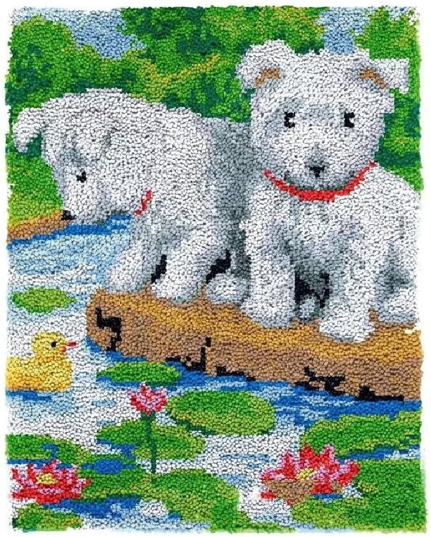 Latch Hook Rug Kits, DIY Latch Hook Rug, Home Carpet Rug Making Canvas Kits, DIY Crochet Kits Embroidery Kits Needlework Crafts for Home Decor, Latch Hook Kits for Beginners Kids Adults, 50 X 38 cm
