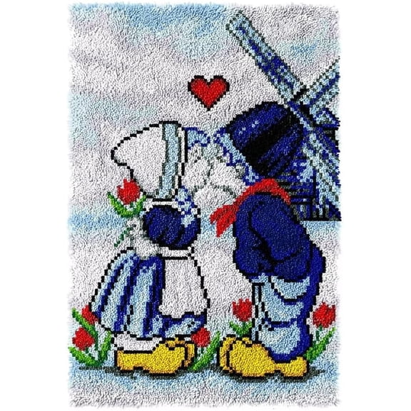 Latch Hook Rug Kits, DIY Latch Hook Rug, Home Carpet Rug Making Canvas Kits, DIY Crochet Kits Embroidery Kits Needlework Crafts for Home Decor, Latch Hook Kits for Beginners Kids Adults, 50 X 38 cm