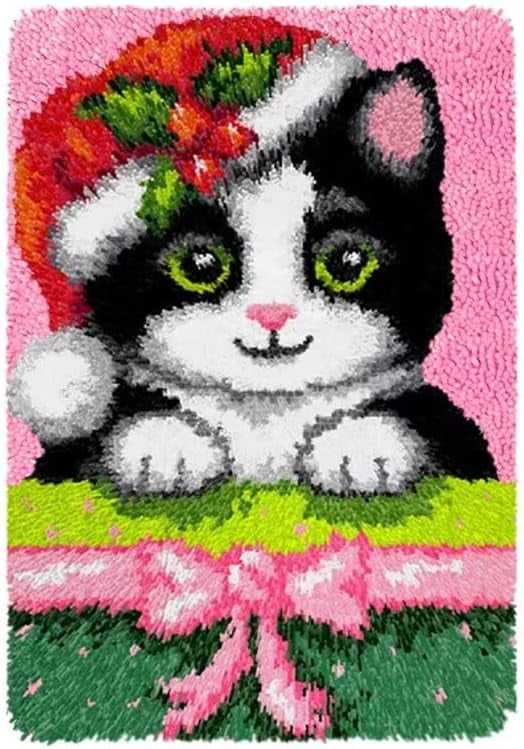Latch Hook Rug Kits, DIY Latch Hook Rug, Home Carpet Rug Making Canvas Kits, DIY Crochet Kits Embroidery Kits Needlework Crafts for Home Decor, Latch Hook Kits for Beginners Kids Adults, 50 X 38 cm