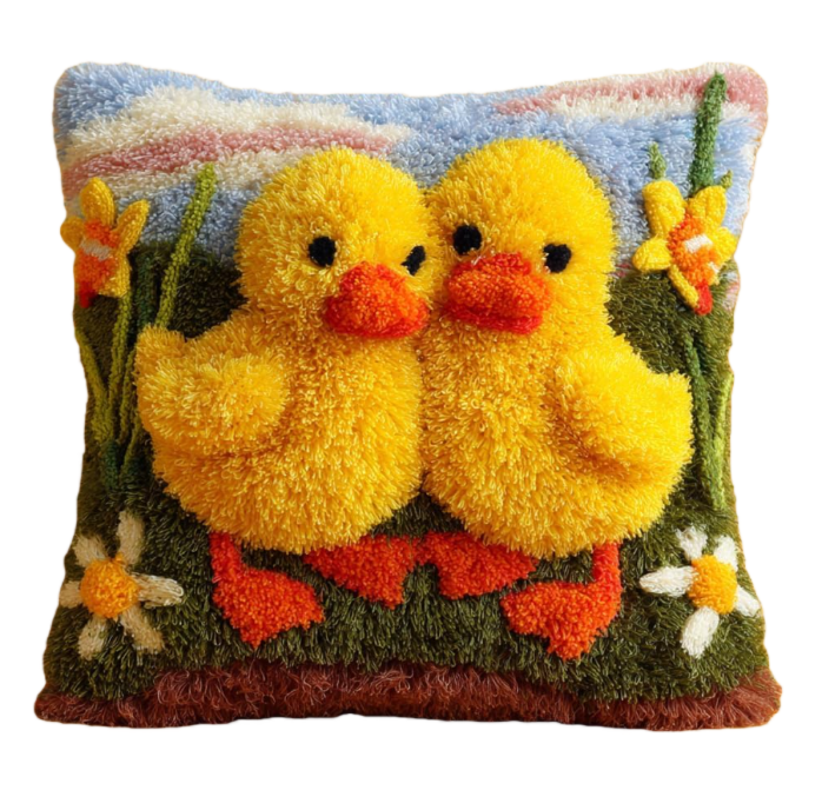 Latch Hook Rug Kits For Adults Bee DIY Latch Hook Cushion Cross-Stitch Embroidery Cushion Cover For Home Sofa Decoration 17X17 In.