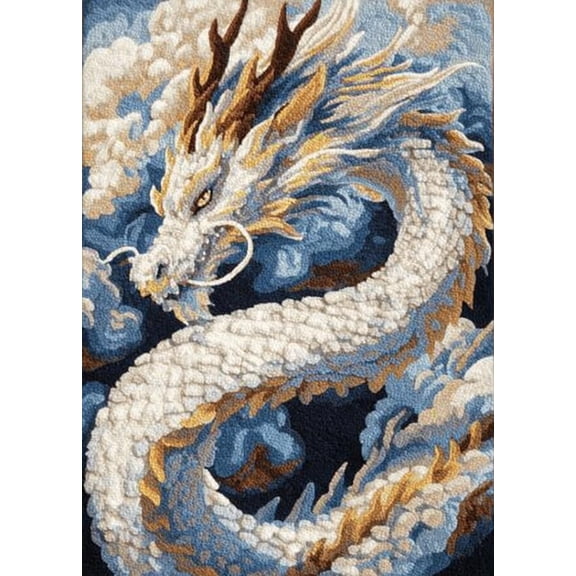 Latch Hook Rug Kits For Adults Beginners,Animal Dragon,Diy Craft Doormat Carpet Making Kit Tapestry Gift Home Decorations