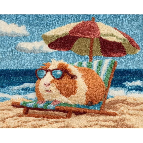 Latch Hook Rug Kits Guinea Pigs On The Beach Christmas Rug Making Kits For Beginners Adults Tapestry Kits Embroidery Kits Craft Kit Carpet Doormat Creative Gift Home Decoration