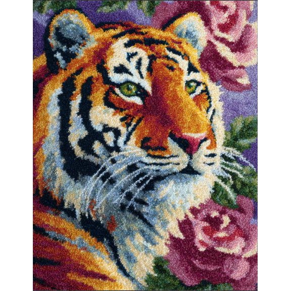 Latch Hook Rug Kits, Home Carpet Rug Making Canvas Kits Tiger 38 X 52 Cm Latch Hook Craft Decorative Tapestry Diy Kit Latch Hook Rug Kits For Beginners Adults