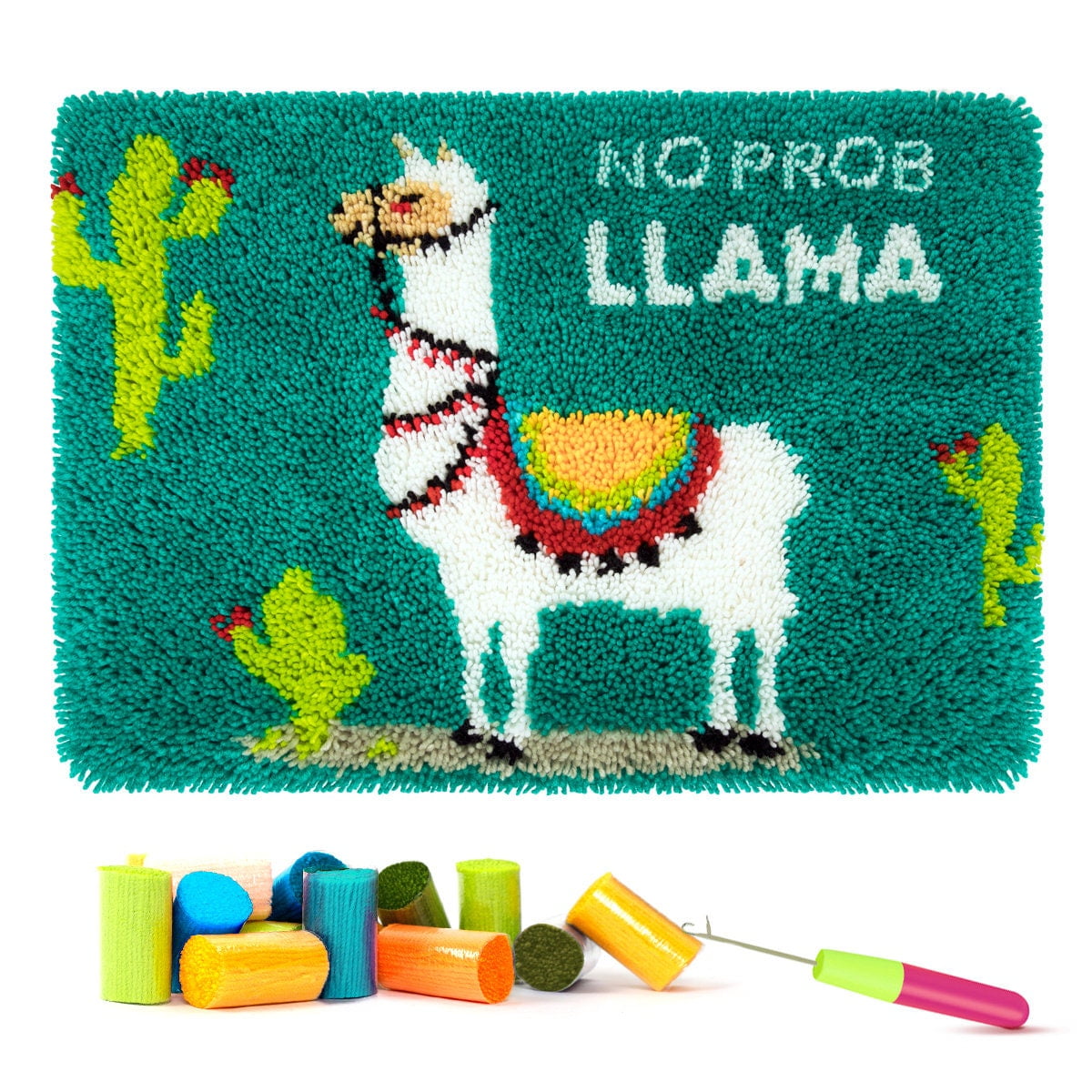 Latch Hook Rug Kits, Kids Adults Carpet Embroidery Set Beginners Cross Stitch DIY Crochet Needlework Crafts Kits 24X16 Inch