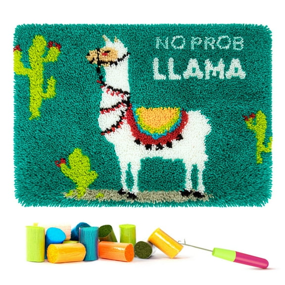 Latch Hook Rug Kits, Kids Adults Carpet Embroidery Set Beginners Cross Stitch DIY Crochet Needlework Crafts Kits 24X16 Inch