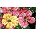 thumbnail image 1 of Latch Hook Rug Kits, Rug Making Kits, DIY Crochet Yarn Rugs, Hooking Craft Kit with Color Pattern Design for Adults Kids (Flowers,23.5" X 15.5"), 1 of 8