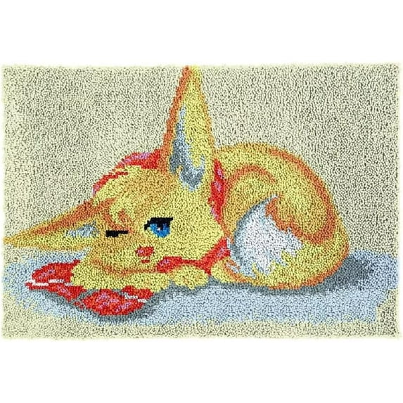 Latch Hook Rug Kits, Sleepy Cat Home Carpet Rug Making Canvas Kits, DIY Crochet Kits Embroidery Kits Needlework Crafts 50×38cm/20*15in