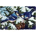 thumbnail image 1 of Latch Hook Rug Kits for Adults,Bluebirds | Needlework Cushion Cover Hand Craft Crochet 75×55cm/30*22in, 1 of 8