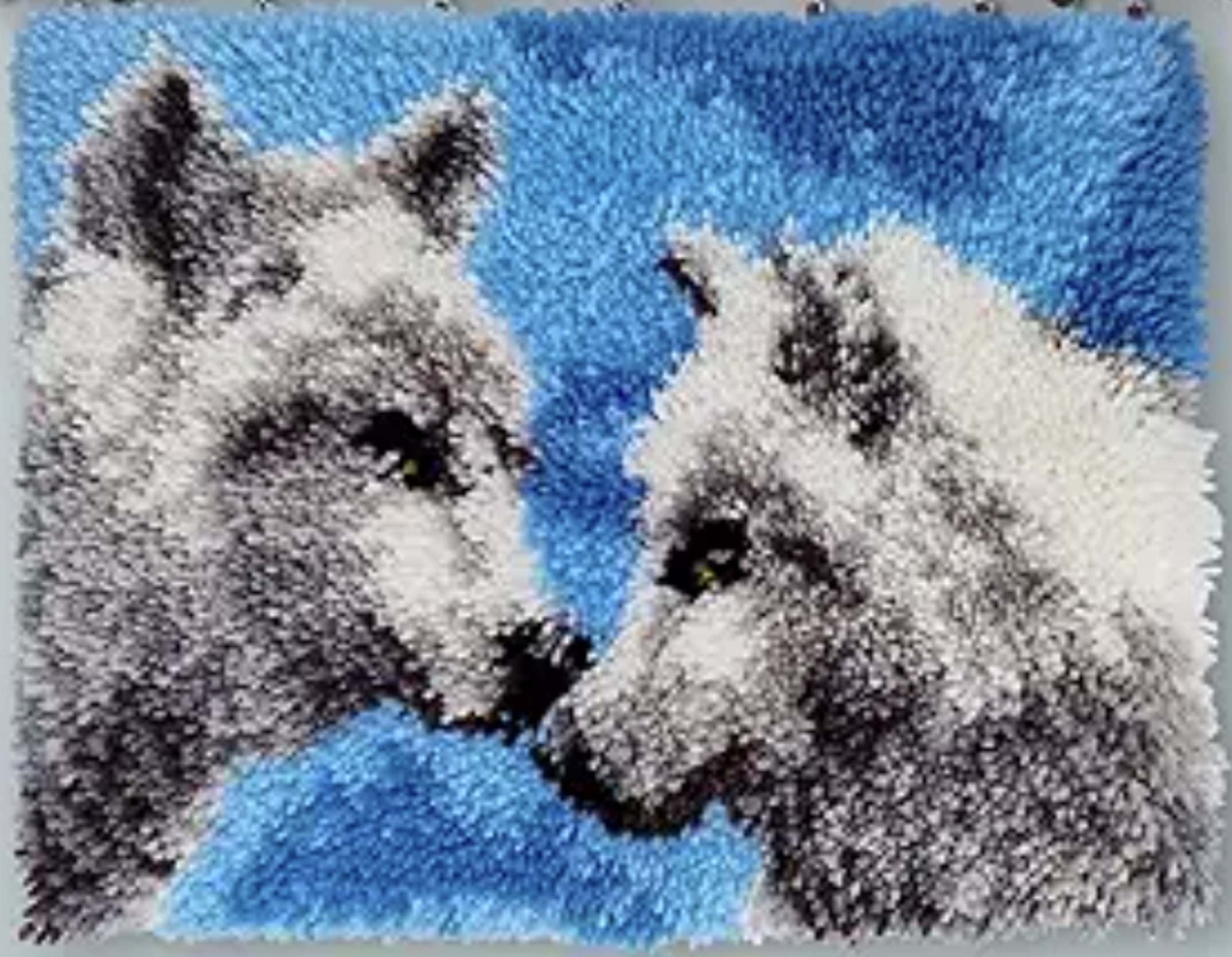 Latch Hook Rug Kits for Adults Wolf Kits Rug Making Kits Embroidery Kits DIY Crochet Yarn Kits for Beginners Adults Kids Craft Kit Creative Gift
