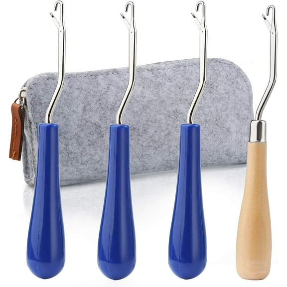 Latch Hook Set, Latch Hook Crochet Needle, Crochet Hook with Latch, Dreadlocks Crochet Hook Set, Latch Hook Crochet Needle, Bent Latch Hook for Carpet Making