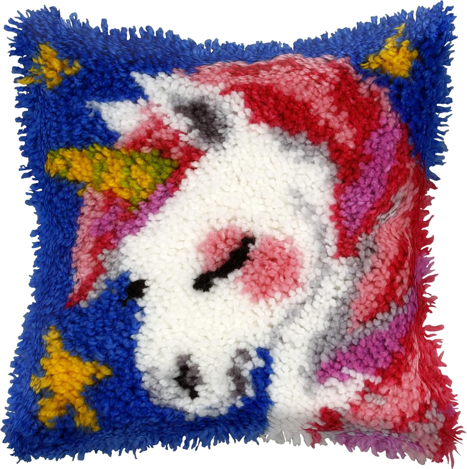 Latch Hook Small Cushion Kit,Latch Hook Pillow Kit for Adults Crocheting Carpet Pillow Yarn Sofa Cushion Mat Tapestry DIY Carpet Arts Crafts50 × 38cm / 19.7 * 15.0 inches