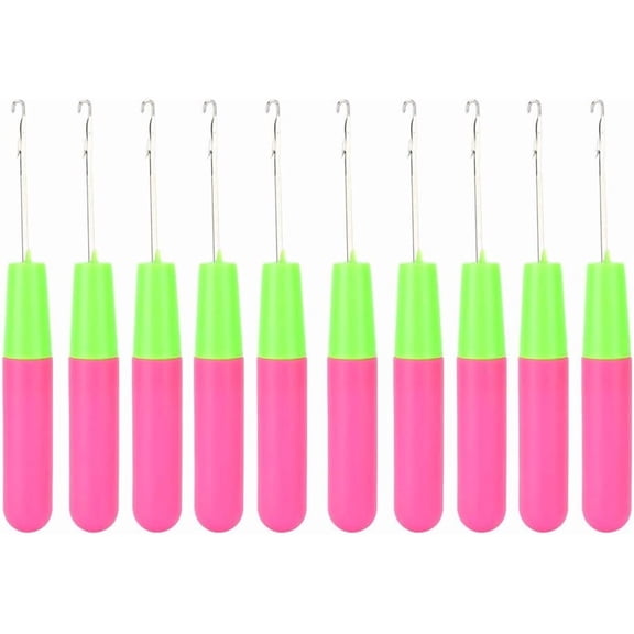 Latch Hook Tool Braid Hair, Micro Braids, Hair Weaving Rug, Art Craft, Large, Latch Hook Crochet Needle with 10Pcs Crochet HooksKnitting & Crochet