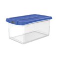 thumbnail image 1 of Latch Lid Storage Bin, 22.38" x 14.19" x 10.63", Clear/Blue | Bundle of 2 Each, 1 of 7