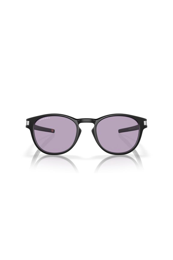 Sunglasses for Men - OO9349 Latch Low-Bridge Fit Round Sunglasses with Oakley PRIZM Lenses - Matte Black/PRIZM Slate - Size 53