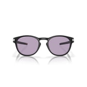 Oakley Sunglasses for Men - OO9349 Latch Low-Bridge Fit Round Sunglasses with Oakley PRIZM Lenses - Matte Black/PRIZM Slate - Size 53