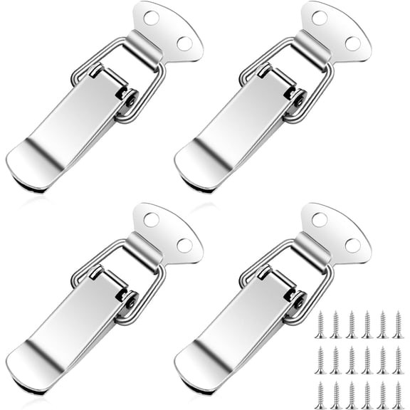 Latch, Stainless Steel Spring Loaded Toggle Latch, Toggle Latch Metal Lock, Latch Catch Toggle Hasp with Screws, Clasp Buckle Latch for Cabinet, Locks Latches for Bucket Window Box