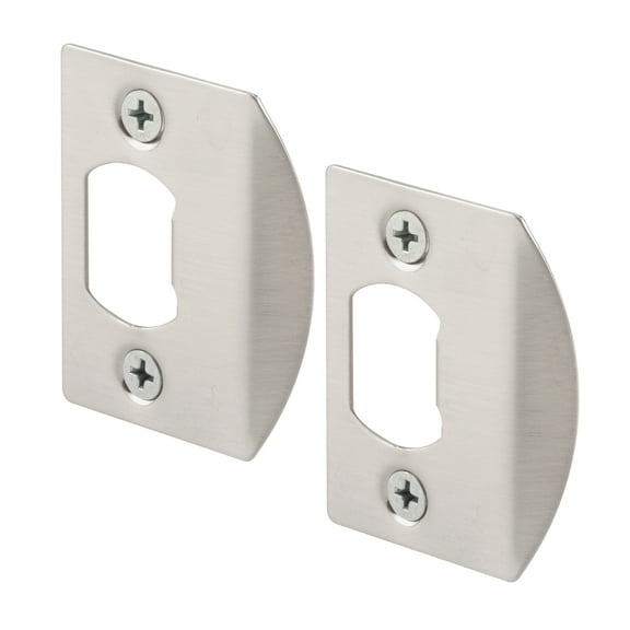 Latch Strike Plate, Satin Nickel Finish (2 Pack)