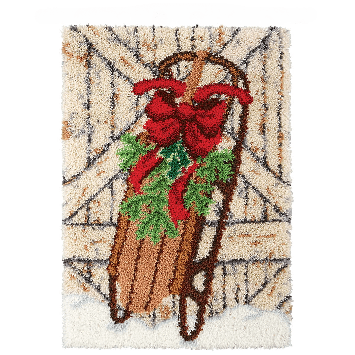 Latch hook rug kit,latch hook cushion kits,Christmas Winter Memories Latch Hook Rug Kit for Adults Crocheting Carpet Rug Yarn Sofa Cushion Mat Tapestry DIY Carpet Arts Crafts
