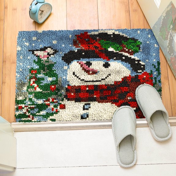 Latch hook rug kit,latch hook cushion kits,Christmas Latch Hook Rug Kit for Adults Crocheting Carpet Rug Yarn Sofa Cushion Mat Tapestry DIY Carpet Arts Crafts 50×38cm/20*15in