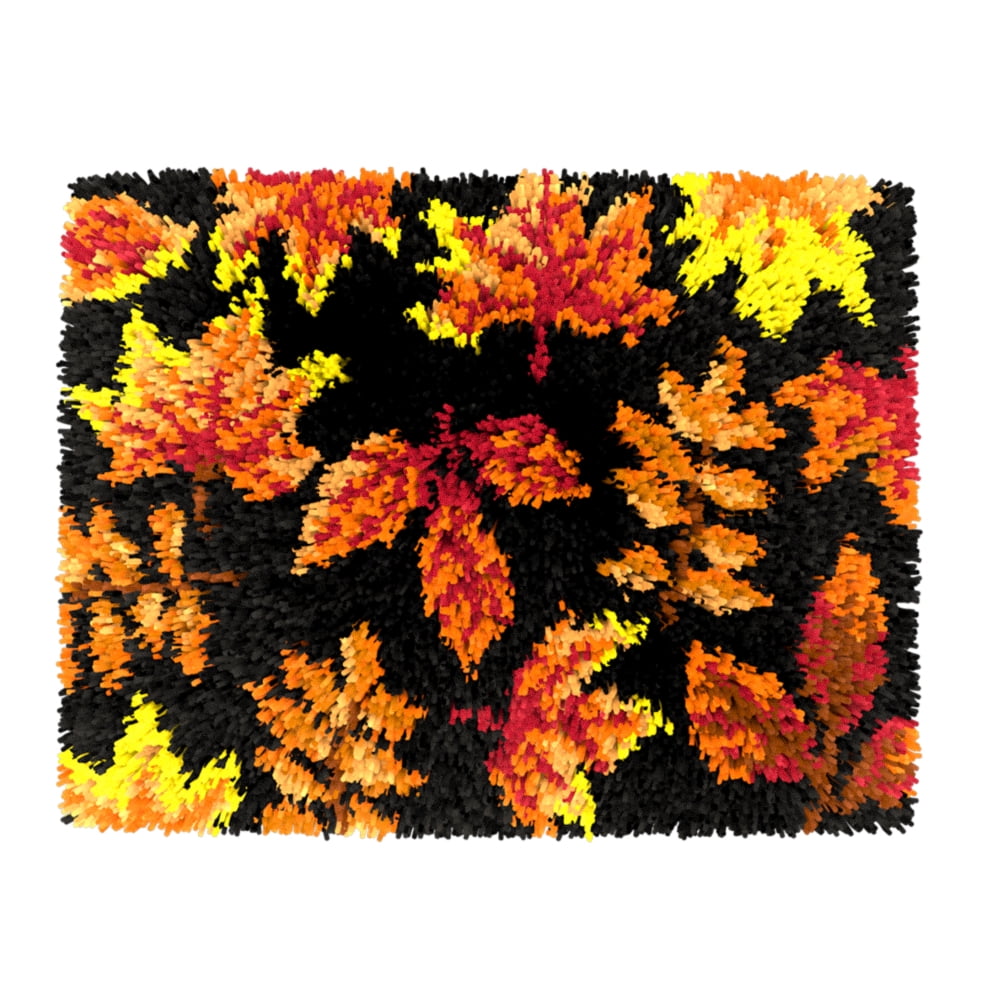 Latch hook rug kit,latch hook cushion kits,Tree And Leaves Latch Hook Rug Kit for Adults Crocheting Carpet Rug Yarn Sofa Cushion Mat Tapestry DIY Carpet Arts Crafts 50×38cm/20*15in