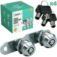 thumbnail image 1 of LATCH.IT 2-Pack RV Storage Locks 5/8" | 100% Metal Cam Lock for Cabinets, Toolboxes & RV Storage Doors | 4 Tubular Keys Included | RV Compartment Locks | Check Fitment Image Before Purchasing, 1 of 6