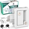 thumbnail image 1 of LATCH.IT White RV Door Lock Replacement | All Metal RV Door Handle Fits 2.75"x3.75" Holes | Trailer Door Latch with 4 Keys Included | RV Door Latch for Trailer, Camper, Fifth Wheel and More!, 1 of 6
