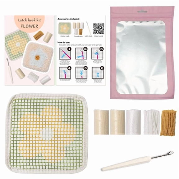 Latched Hook Kits Handmade Coaster Making Kits Latched Hook Coaster Kits