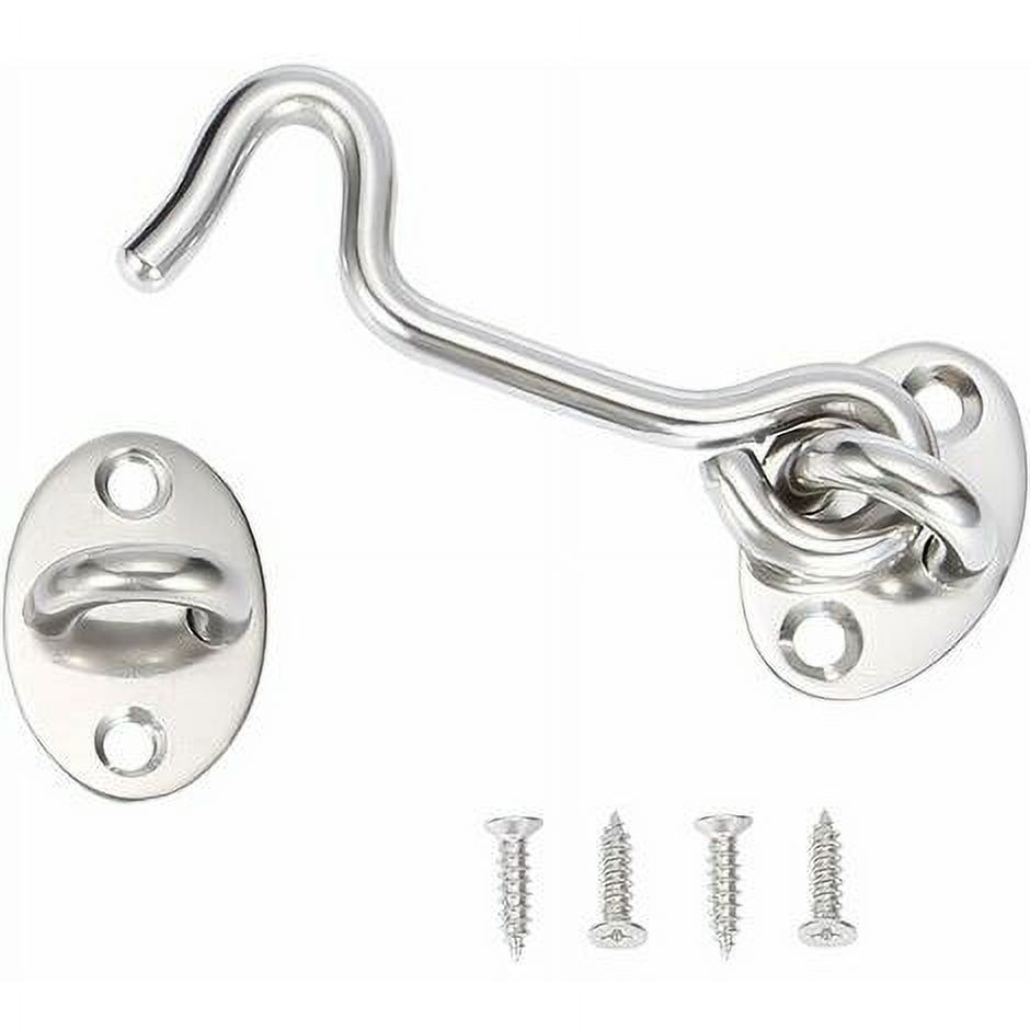 Latches & Bolts 1 Piece Storm Hook with Eyelet, Stainless Steel Cabin