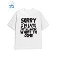 thumbnail image 1 of Late Apology Tee men's funny humor white Everyday wear, perfect for the office, dates,and outings husband sixty years old Retro Unisex Shirt Graphic Tee tshirts, 1 of 7