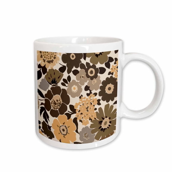 3drose, Late Fall Brown N Tans in Pretty Pattern, 11oz Mug