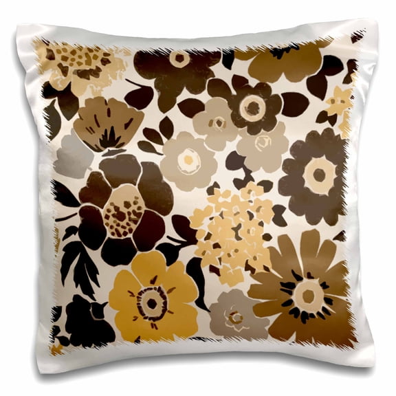 3dRose, Late Fall Brown n Tans In Pretty Pattern, 16x16 inch Pillow Case